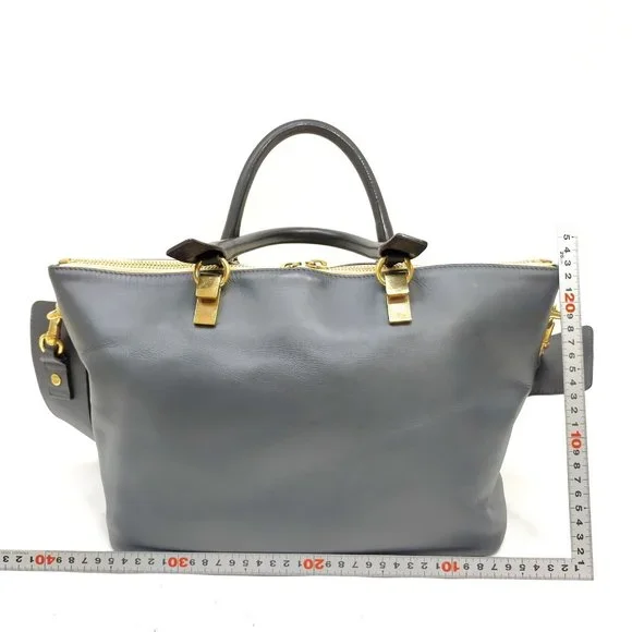 Chloe Hand Bag Gray Leather
